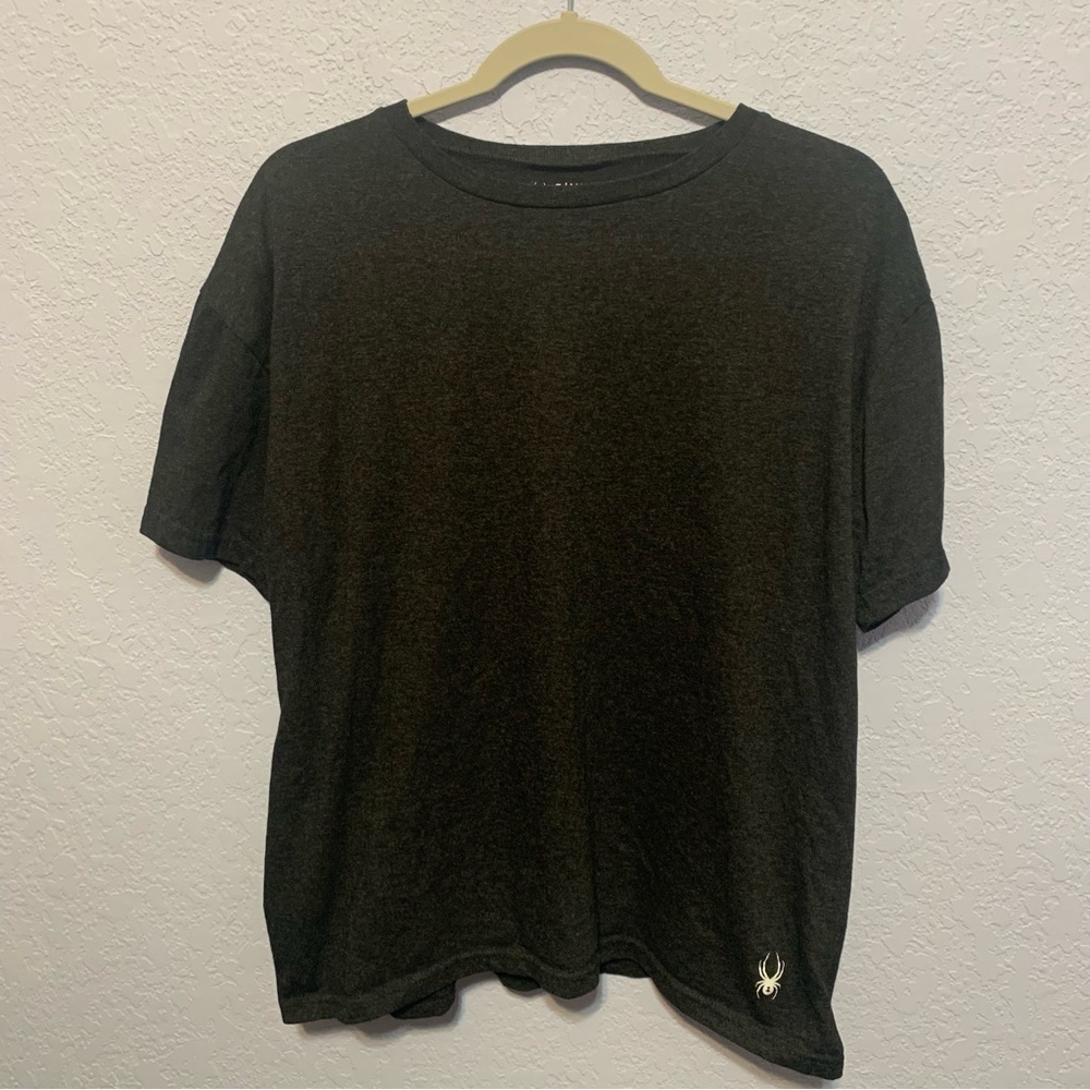 Spyder Women’s Black/ Charcoal Gray 100% Cotton Short Sleeve Tee
